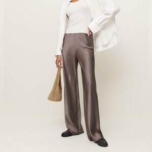 Reformation Gale satin mid rise pant